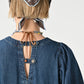 45R 45 Petit Denim Puff Sleeve Dress