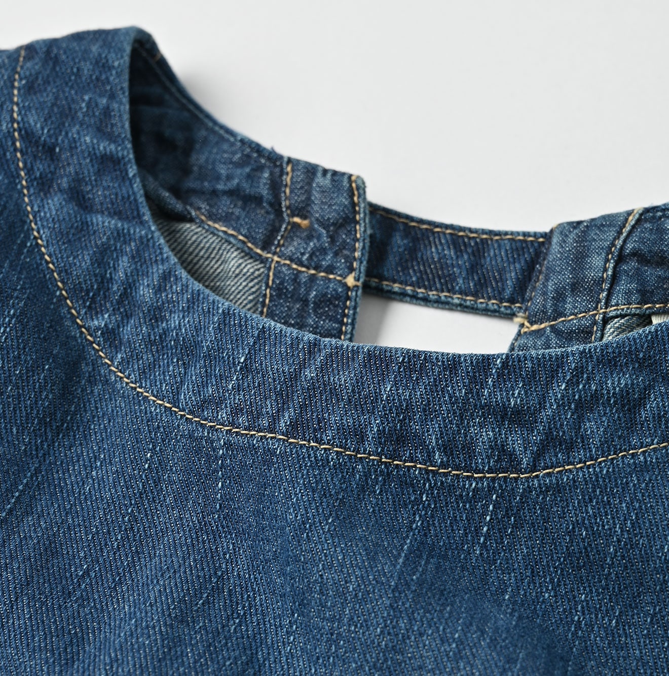 45R 45 Petit Denim Puff Sleeve Dress