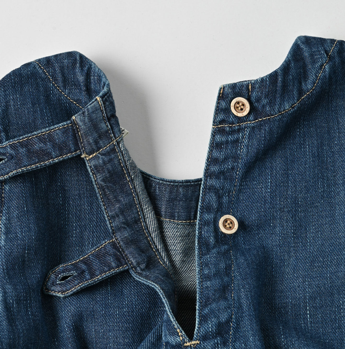 45R 45 Petit Denim Puff Sleeve Dress