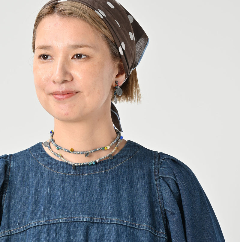 45R 45 Petit Denim Puff Sleeve Dress