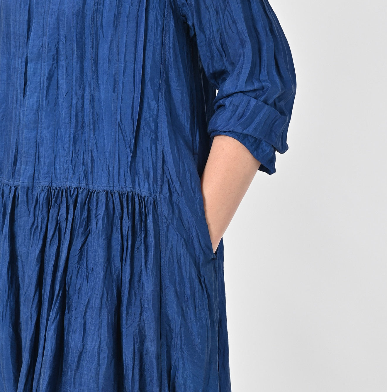 Antiquités noir インディゴリネンリボンワンピース インディゴ