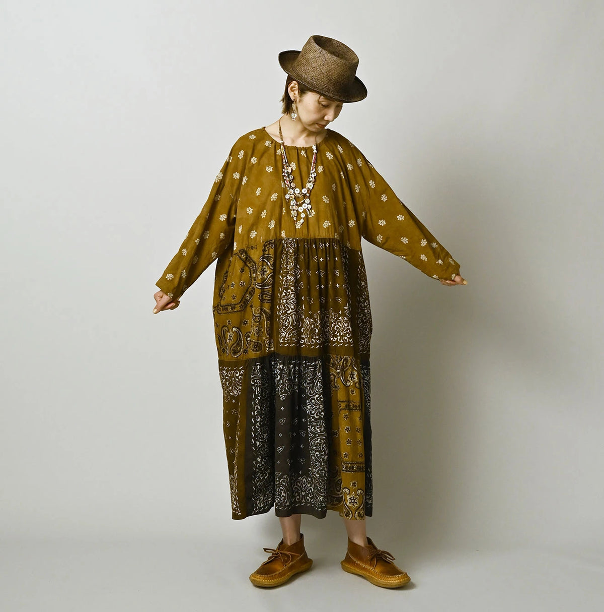 45R Bandana Mix à la Mode Patchwork Tiered Dress