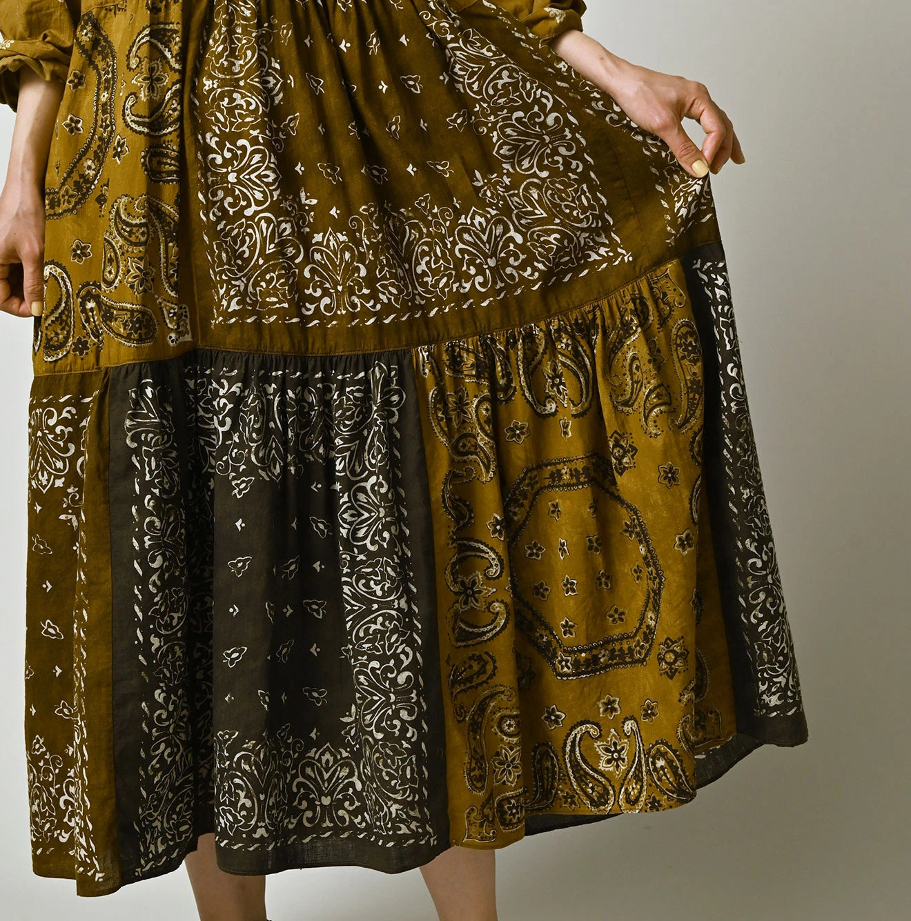 45R Bandana Mix à la Mode Patchwork Tiered Dress - Image 8
