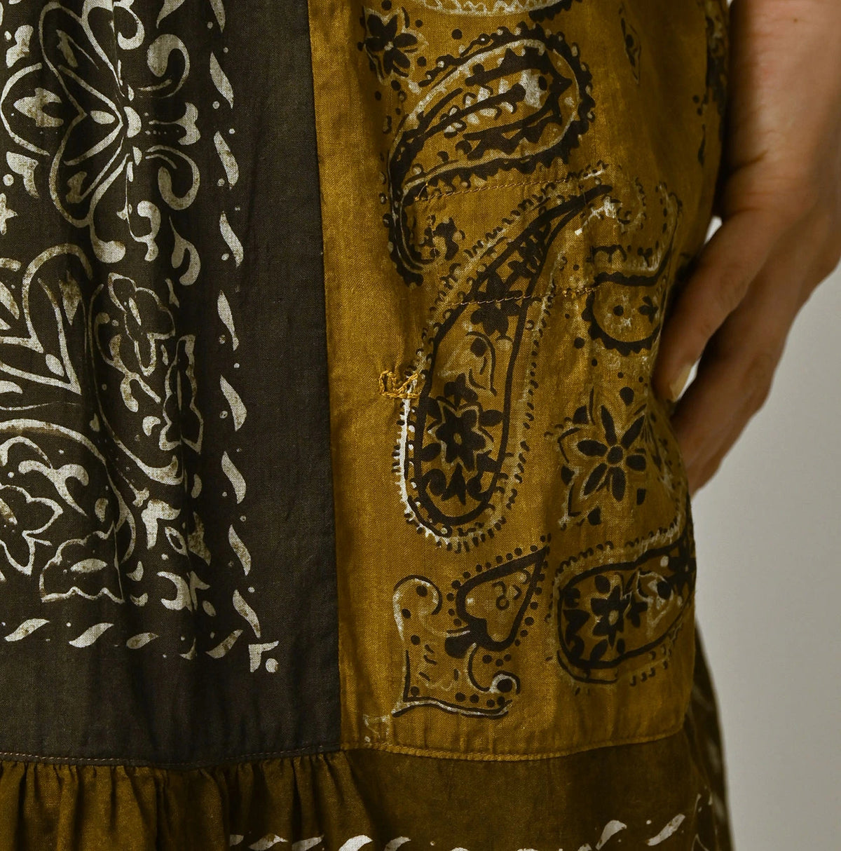 45R Bandana Mix à la Mode Patchwork Tiered Dress