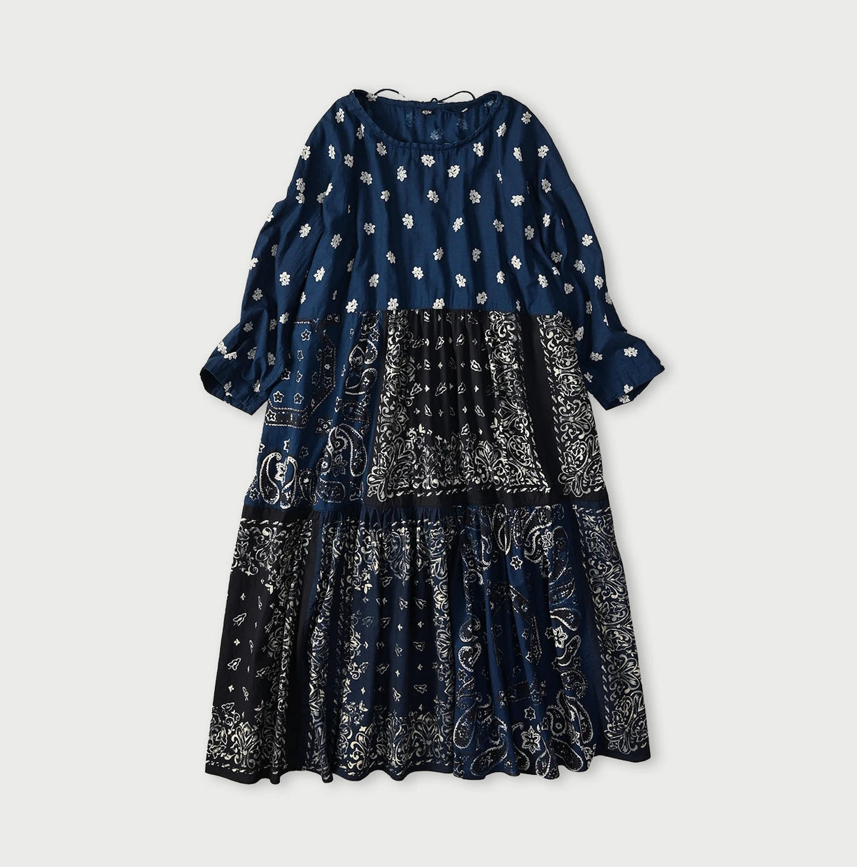 45R IDG Bandana Mix à la Mode Patchwork Tiered Dress