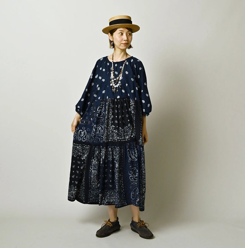 45R IDG Bandana Mix à la Mode Patchwork Tiered Dress - Image 2