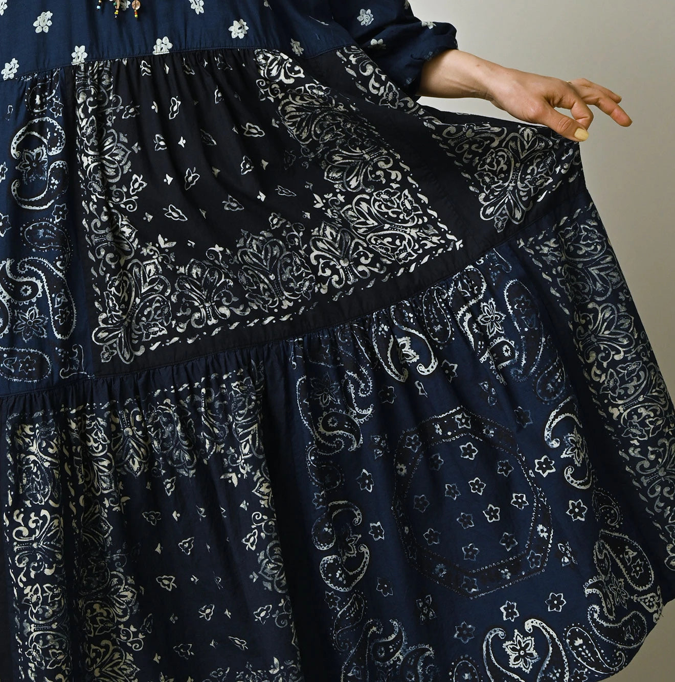 45R IDG Bandana Mix à la Mode Patchwork Tiered Dress - Image 9