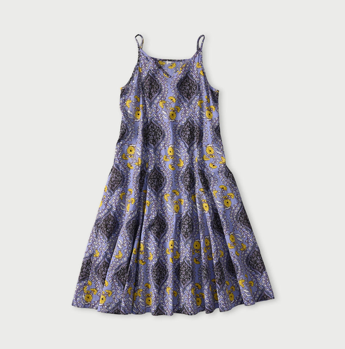 45R Saffron Block Print Umbrella Dress