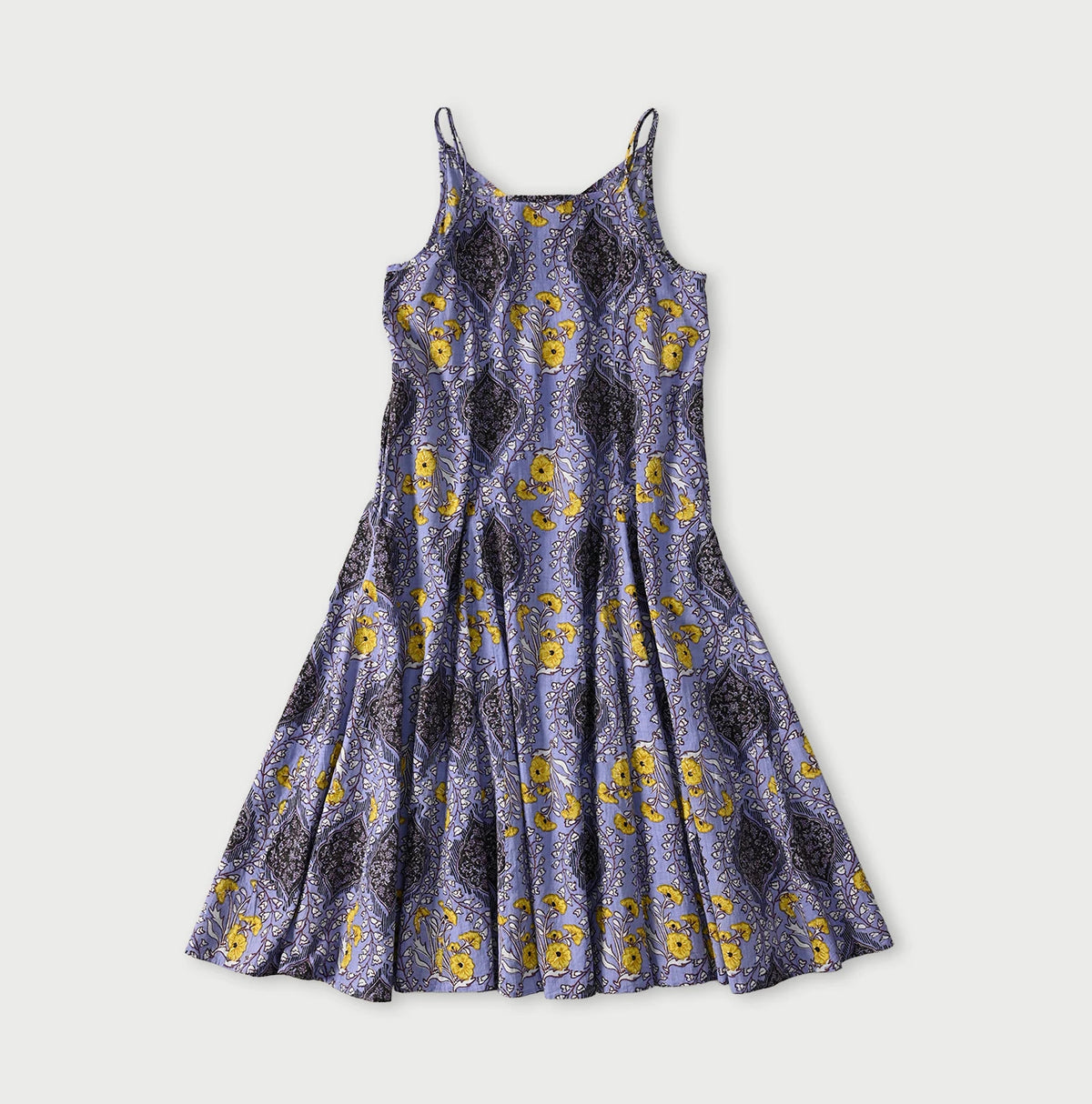 45R Saffron Block Print Umbrella Dress