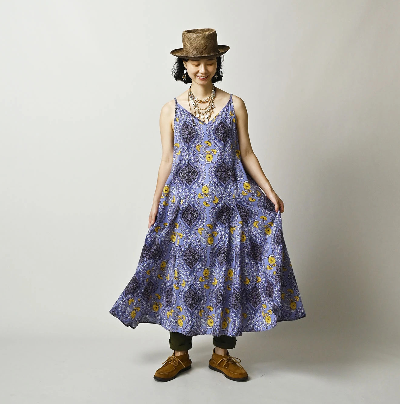 45R Saffron Block Print Umbrella Dress - Image 5
