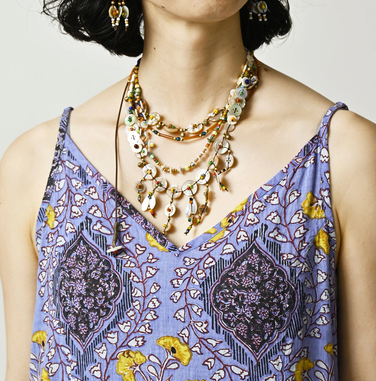 45R Saffron Block Print Umbrella Dress