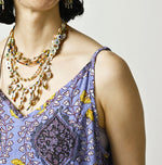 45R Saffron Block Print Umbrella Dress
