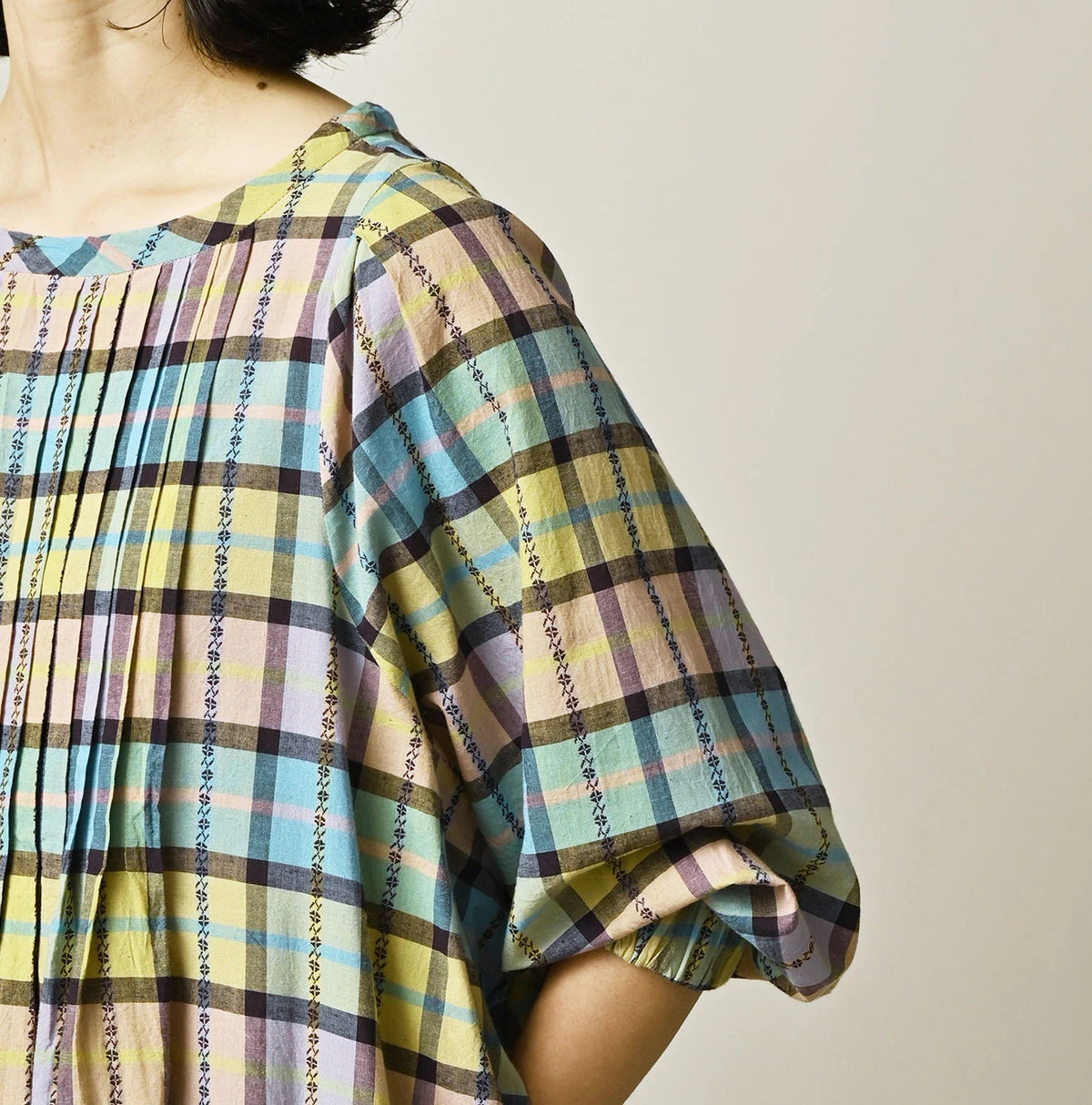 45R Khadi Dobby Tuck Dress