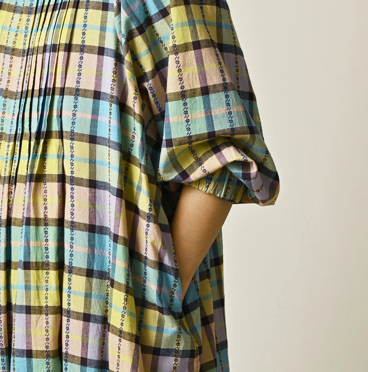 45R Khadi Dobby Tuck Dress