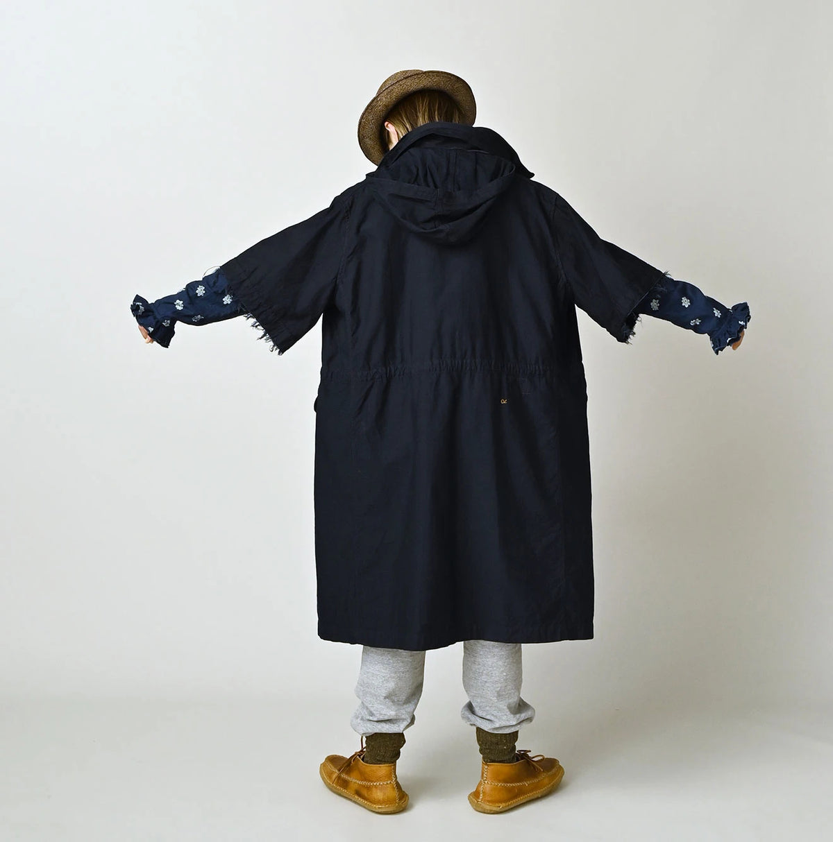 45R Indigo Light Back Sateen Hoodie Dress