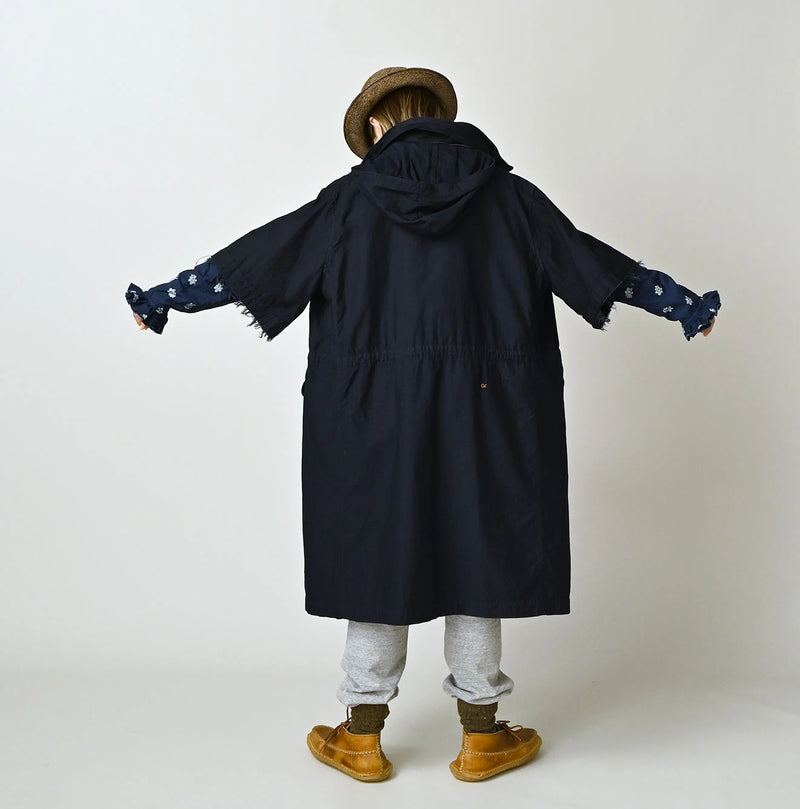 45R Indigo Light Back Sateen Hoodie Dress - Image 4
