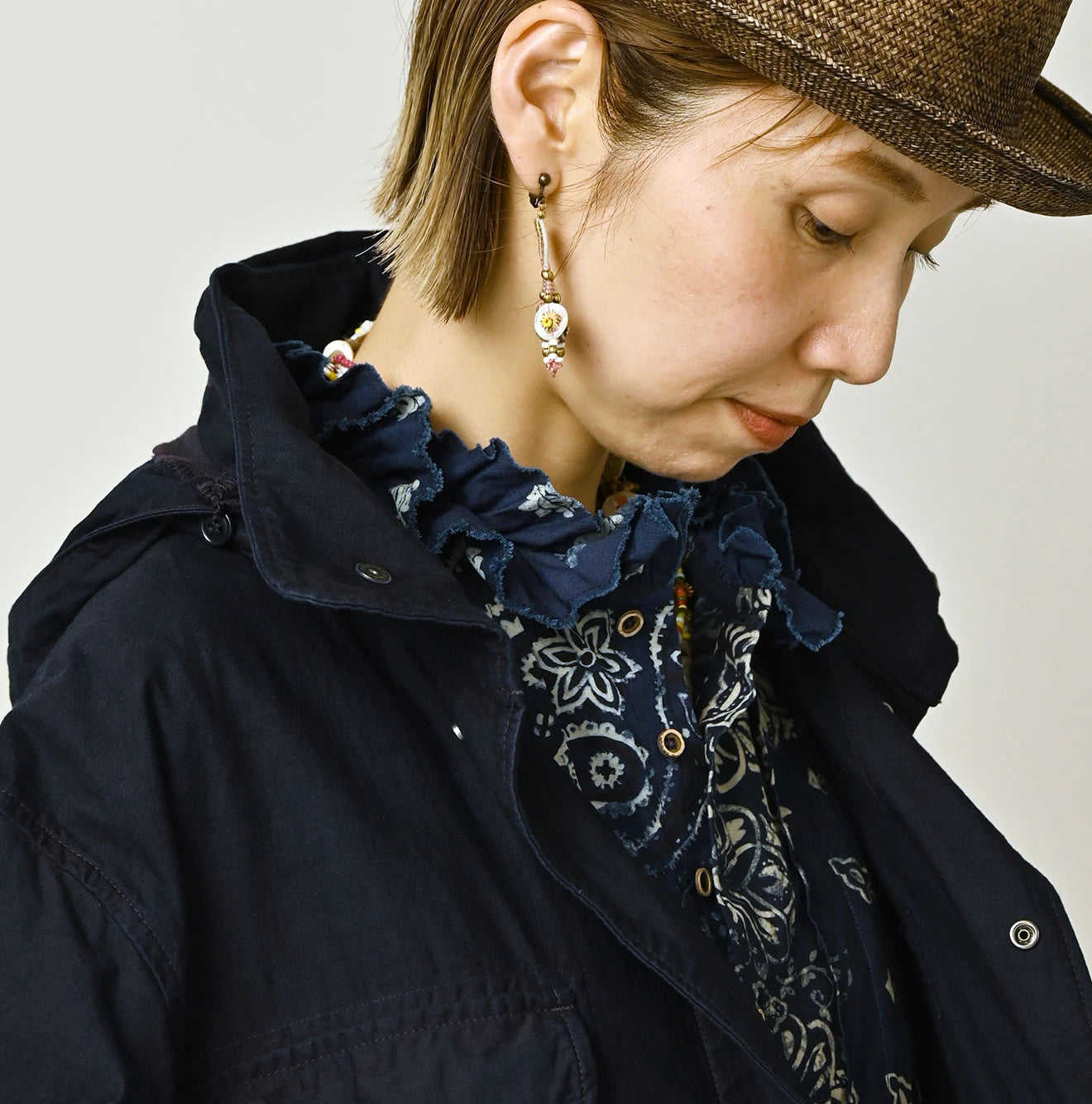 45R Indigo Light Back Sateen Hoodie Dress - Image 5