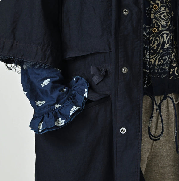 45R Indigo Light Back Sateen Hoodie Dress