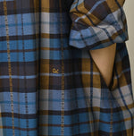 45R Ai Indigo Check Khadi Dobby Tuck Dress
