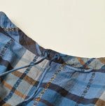 45R Ai Indigo Check Khadi Dobby Tuck Dress