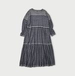 Basque Tenjiku Stripe Tiered Dress - 45R by 45rpm studio