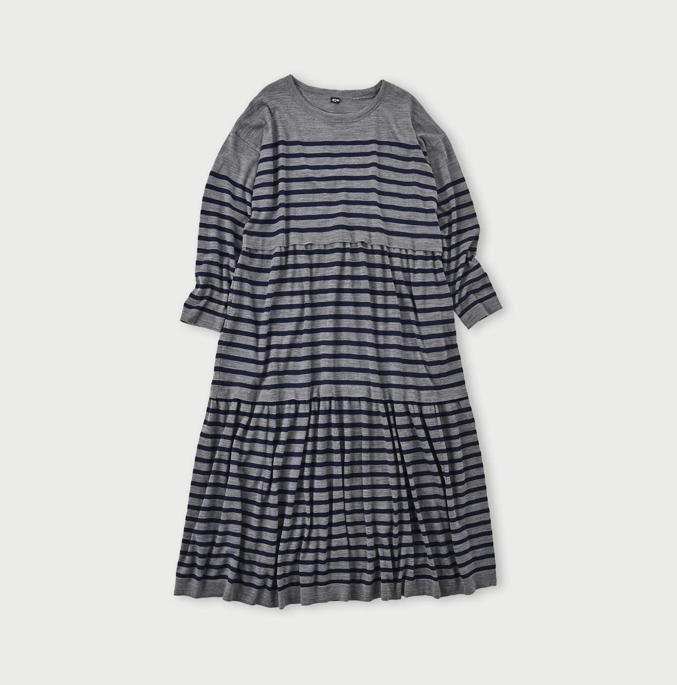 Basque Tenjiku Stripe Tiered Dress - 45R by 45rpm studio - Image 1