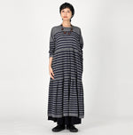 Basque Tenjiku Stripe Tiered Dress - 45R by 45rpm studio