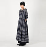 Basque Tenjiku Stripe Tiered Dress - 45R by 45rpm studio