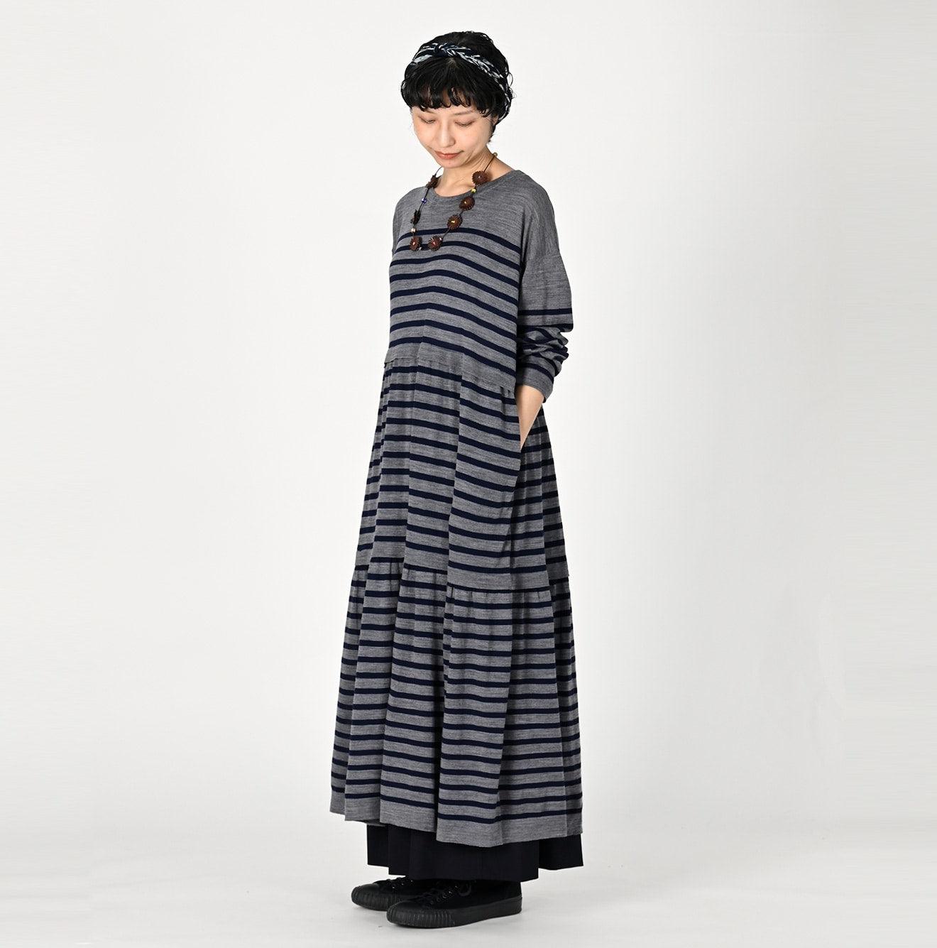 Basque Tenjiku Stripe Tiered Dress - 45R by 45rpm studio - Image 3