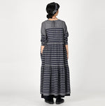 Basque Tenjiku Stripe Tiered Dress - 45R by 45rpm studio