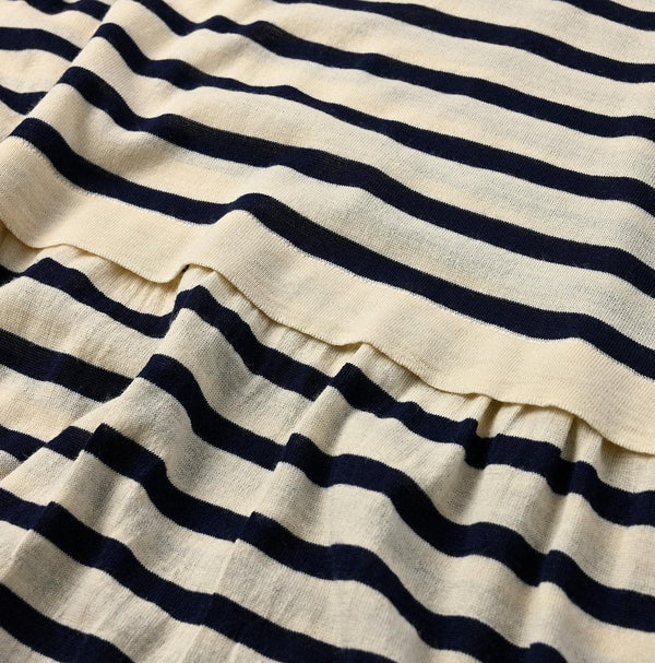 Basque Tenjiku Stripe Tiered Dress - 45R by 45rpm studio