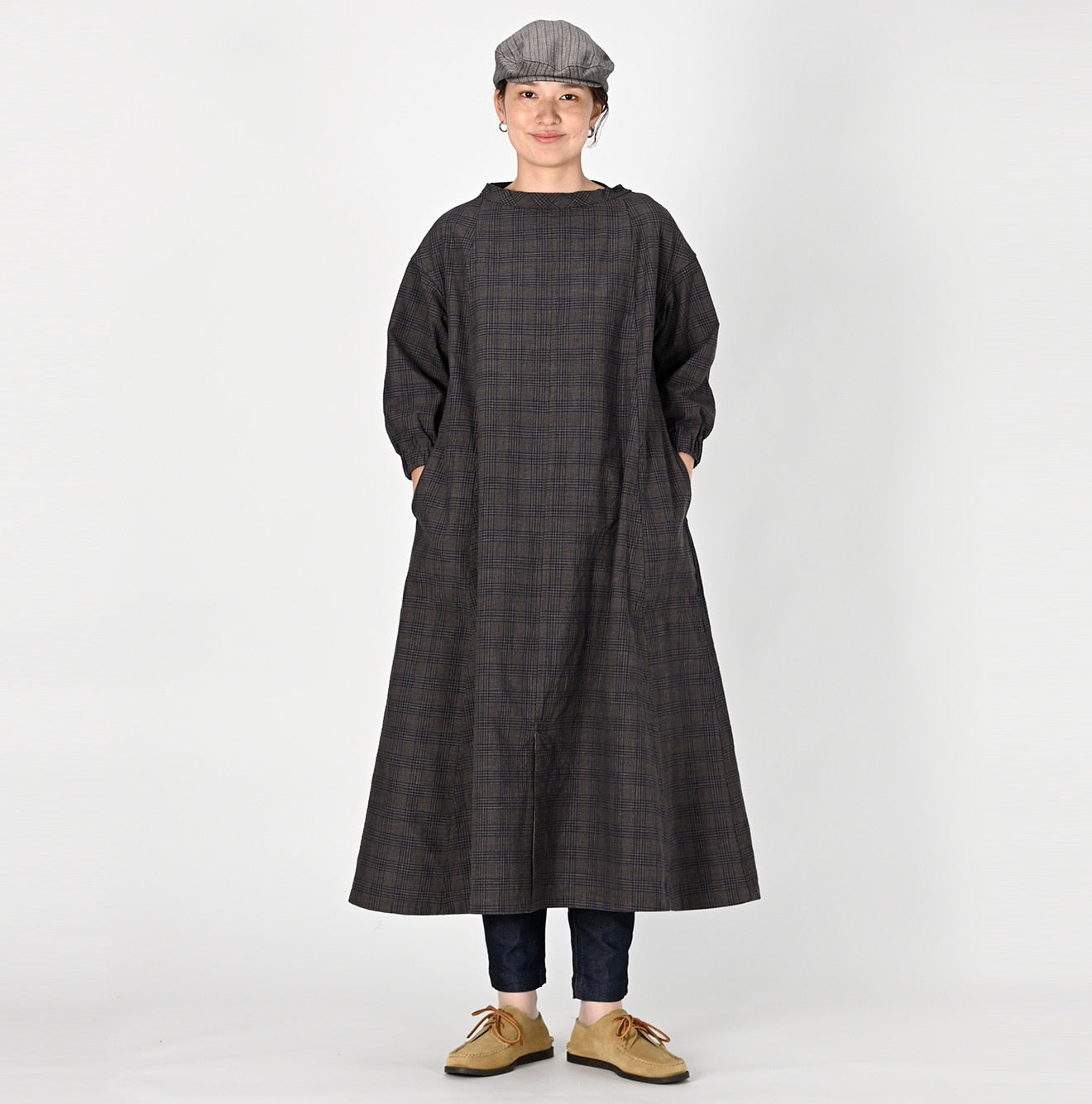 45R Yorimoku Cotton Tweed Sail Dress