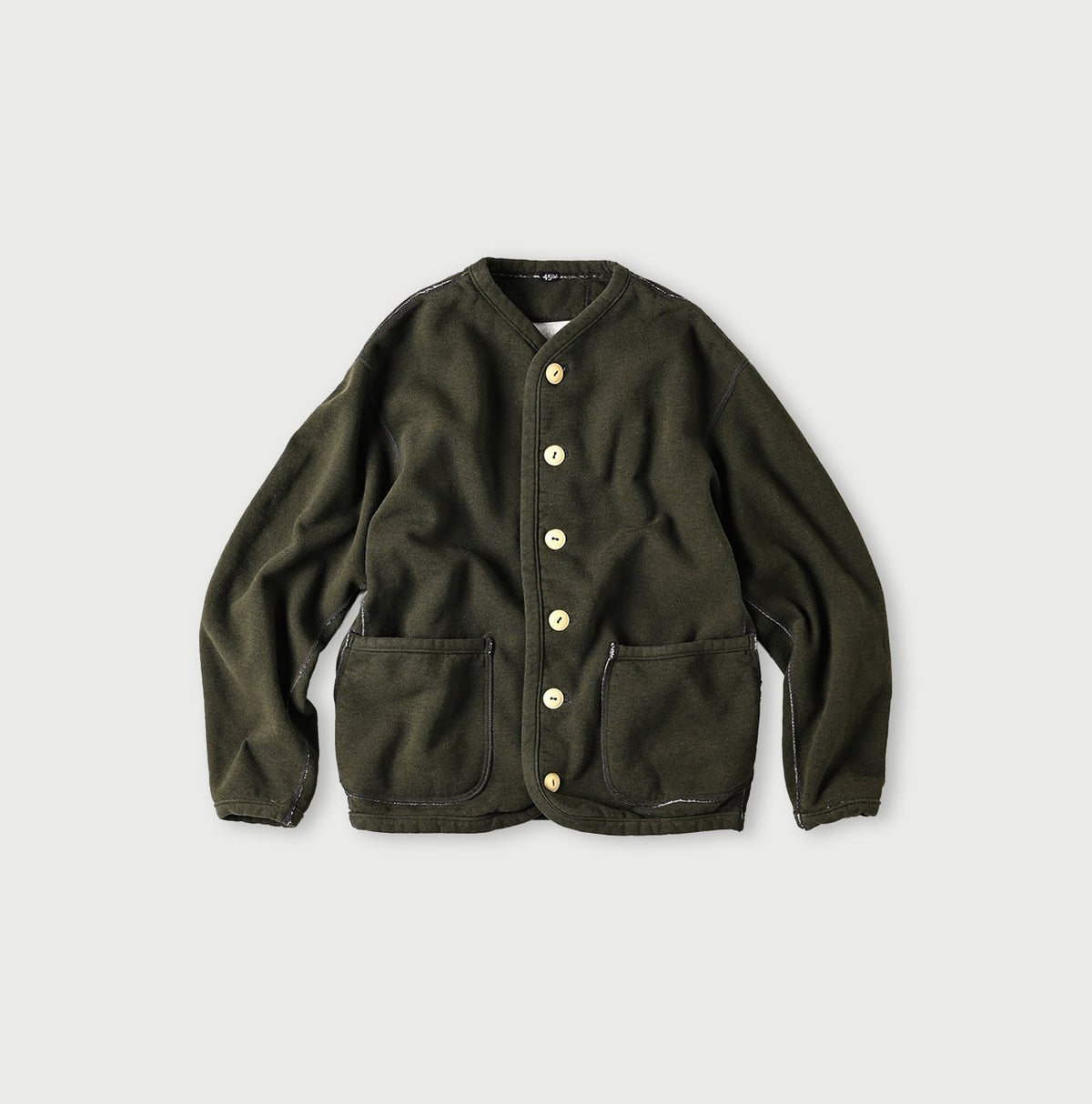 45R Heritage Cotton Fleece 908 Binding Cardigan (Top-dyed)