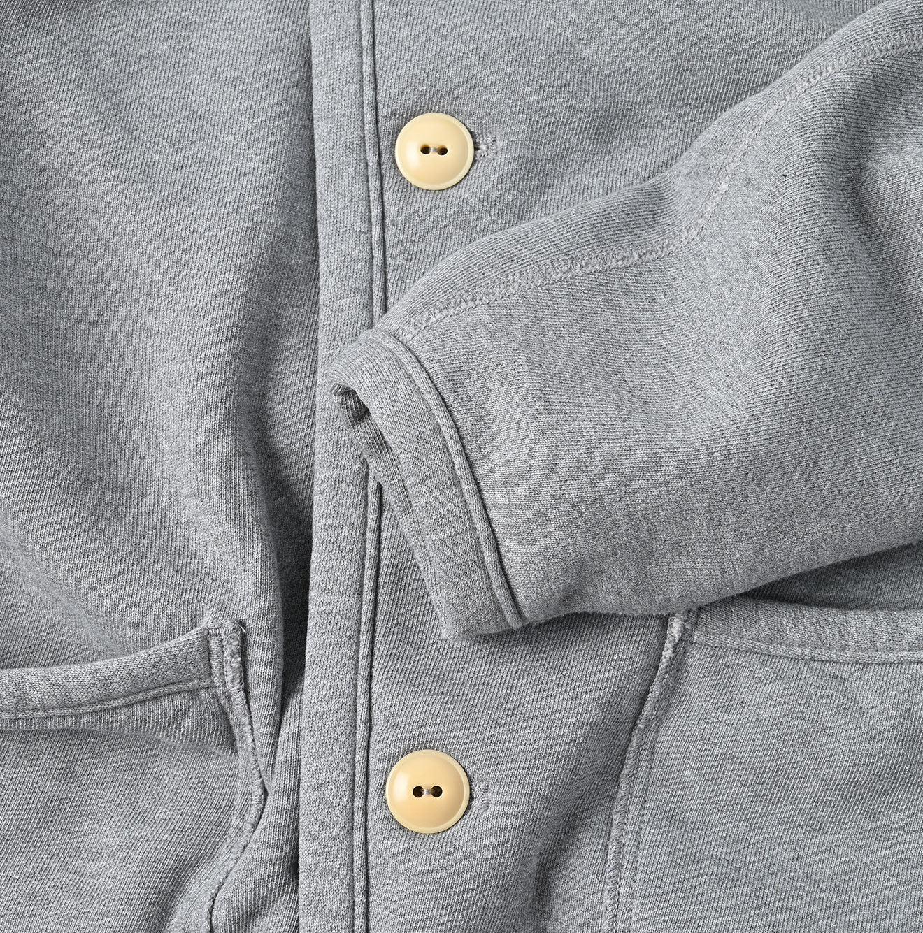 45R Heritage Cotton Fleece 908 Binding Cardigan (Top-dyed)