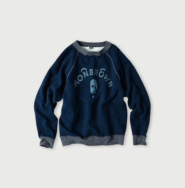45R Indigo Cotton Fleece 908 Raglan Sweat