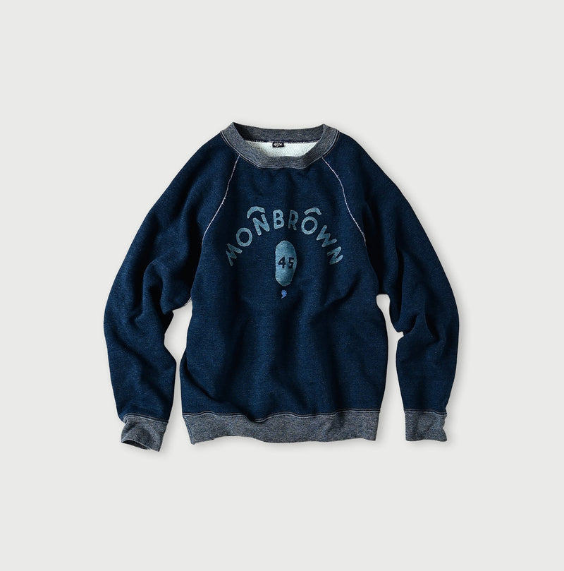 45R Indigo Cotton Fleece 908 Raglan Sweat - Image 1