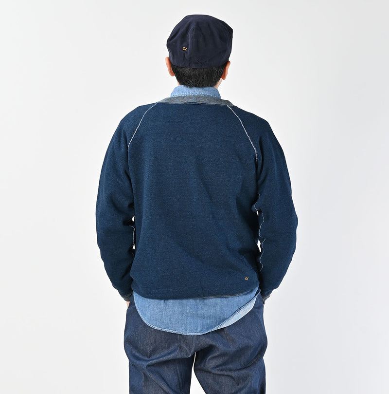45R Indigo Cotton Fleece 908 Raglan Sweat - Image 9
