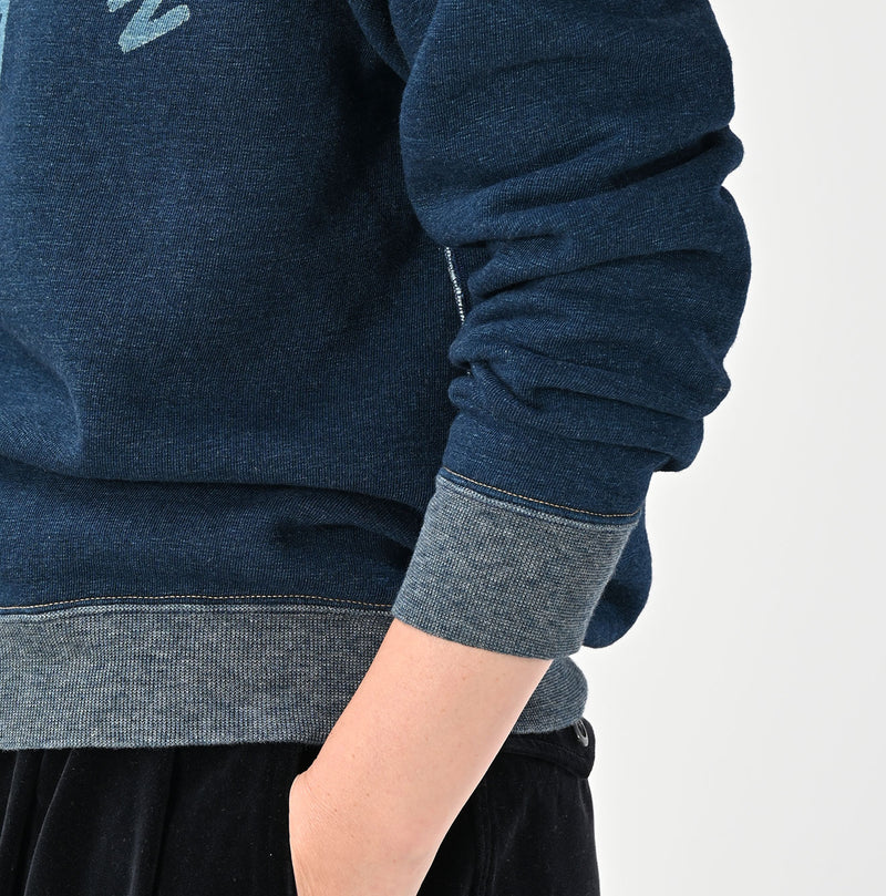 45R Indigo Cotton Fleece 908 Raglan Sweat - Image 11