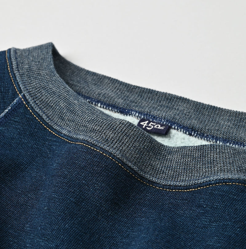 45R Indigo Cotton Fleece 908 Raglan Sweat - Image 15