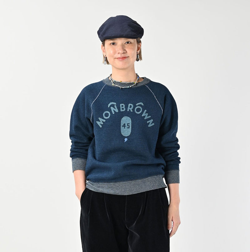 45R Indigo Cotton Fleece 908 Raglan Sweat - Image 4