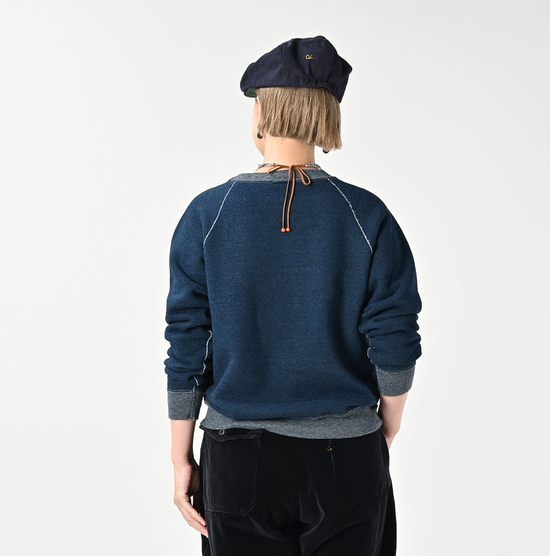 45R Indigo Cotton Fleece 908 Raglan Sweat - Image 6