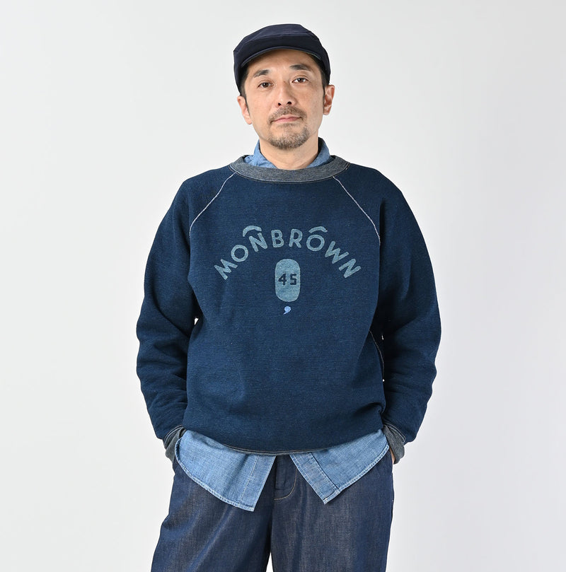 45R Indigo Cotton Fleece 908 Raglan Sweat - Image 7