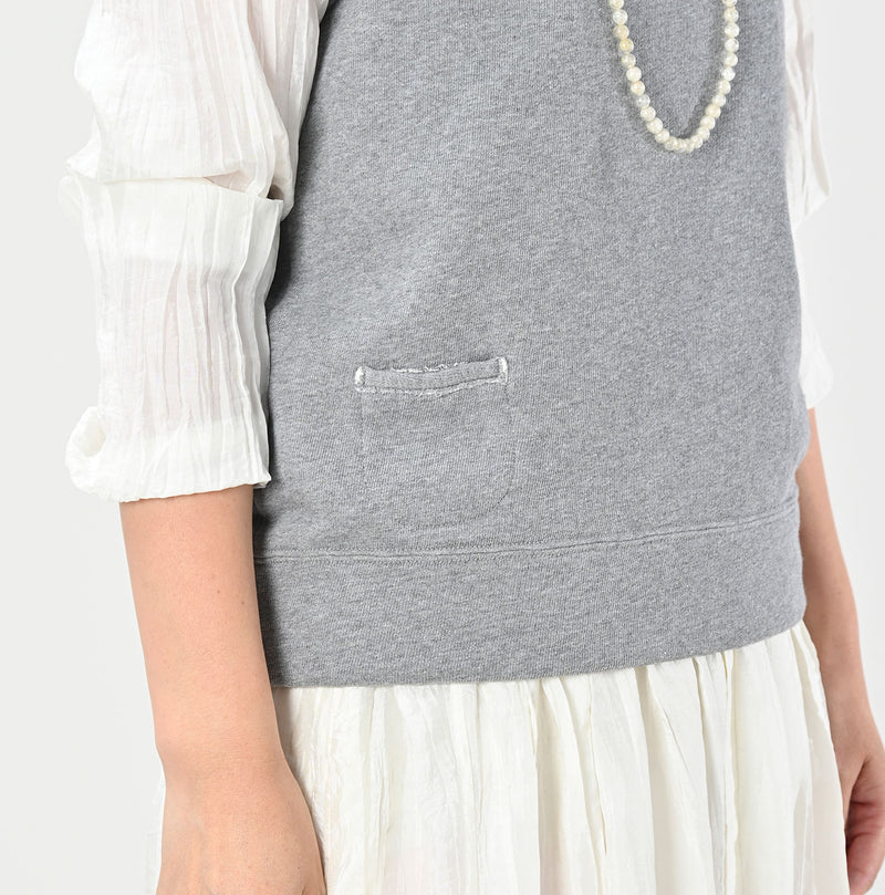 45R Cotton Fleece Vest (Top dyed)