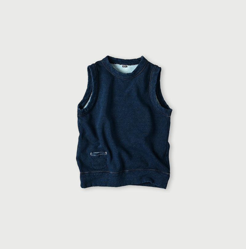 45R Indigo Cotton Fleece Vest