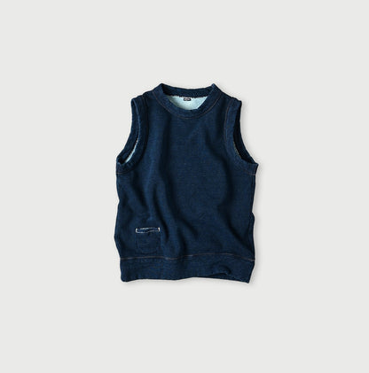 45R Indigo Cotton Fleece Vest
