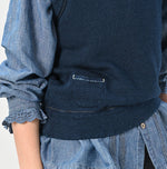 45R Indigo Cotton Fleece Vest