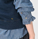 45R Indigo Cotton Fleece Vest