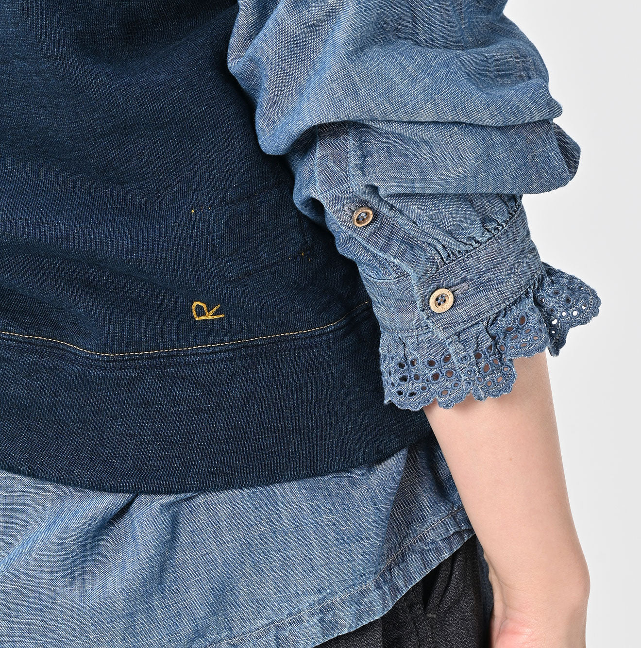 45R Indigo Cotton Fleece Vest - Image 10