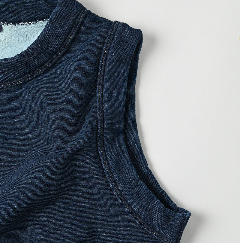 45R Indigo Cotton Fleece Vest