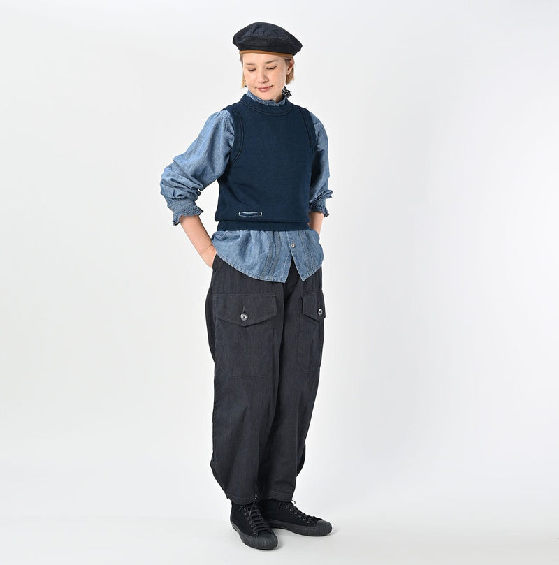 45R Indigo Cotton Fleece Vest